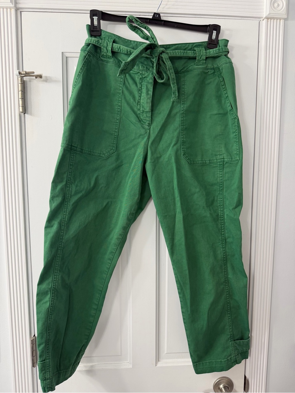 Boden Green Cropped Tie-Waist Utility Pants